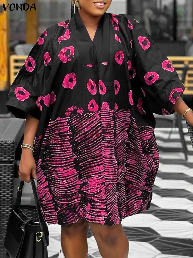 Ethnic Gown - VONDA Sukienki Mini Plus Size 5XL