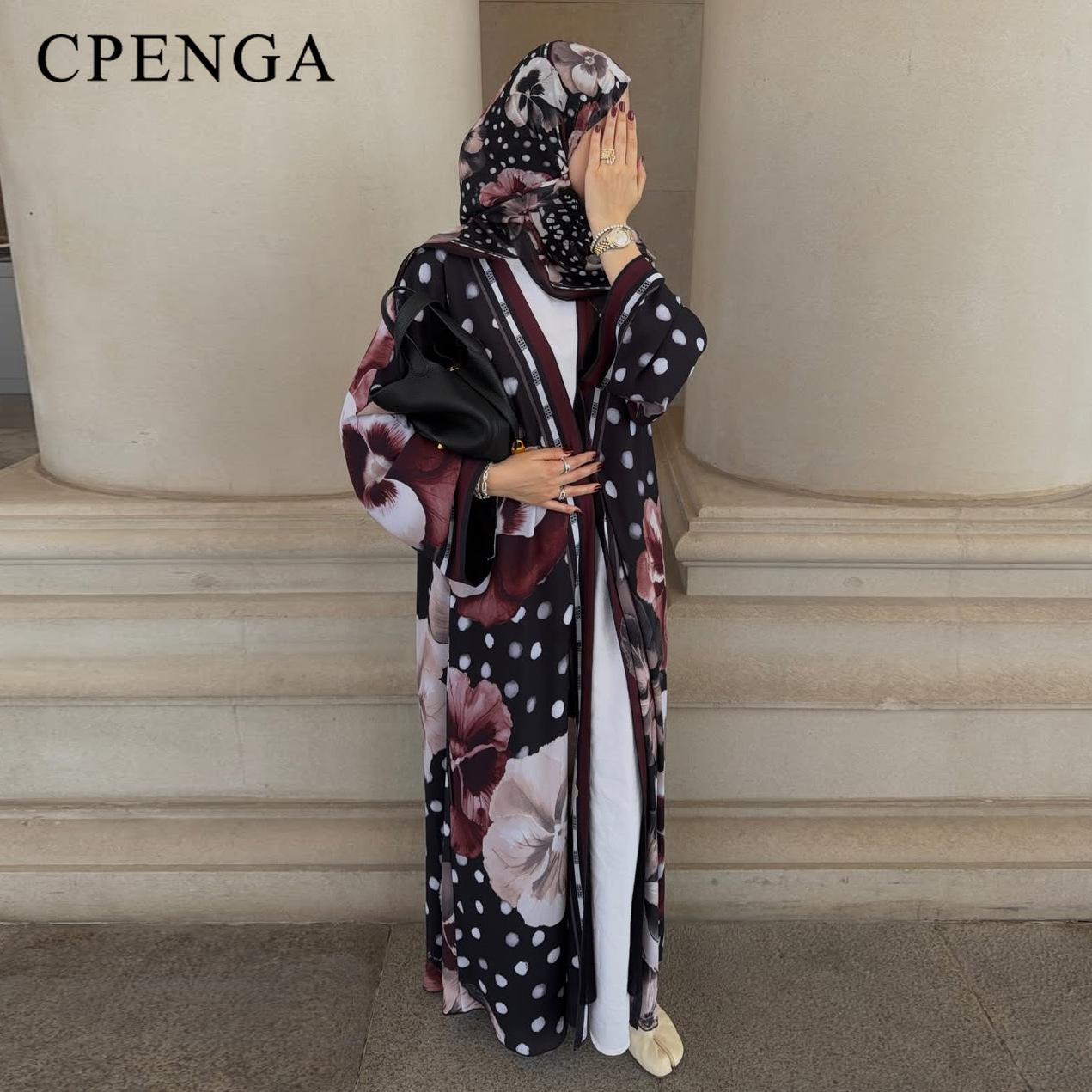 Ethnic Gown - Letni dwuczęściowy komplet z kwiatowym i