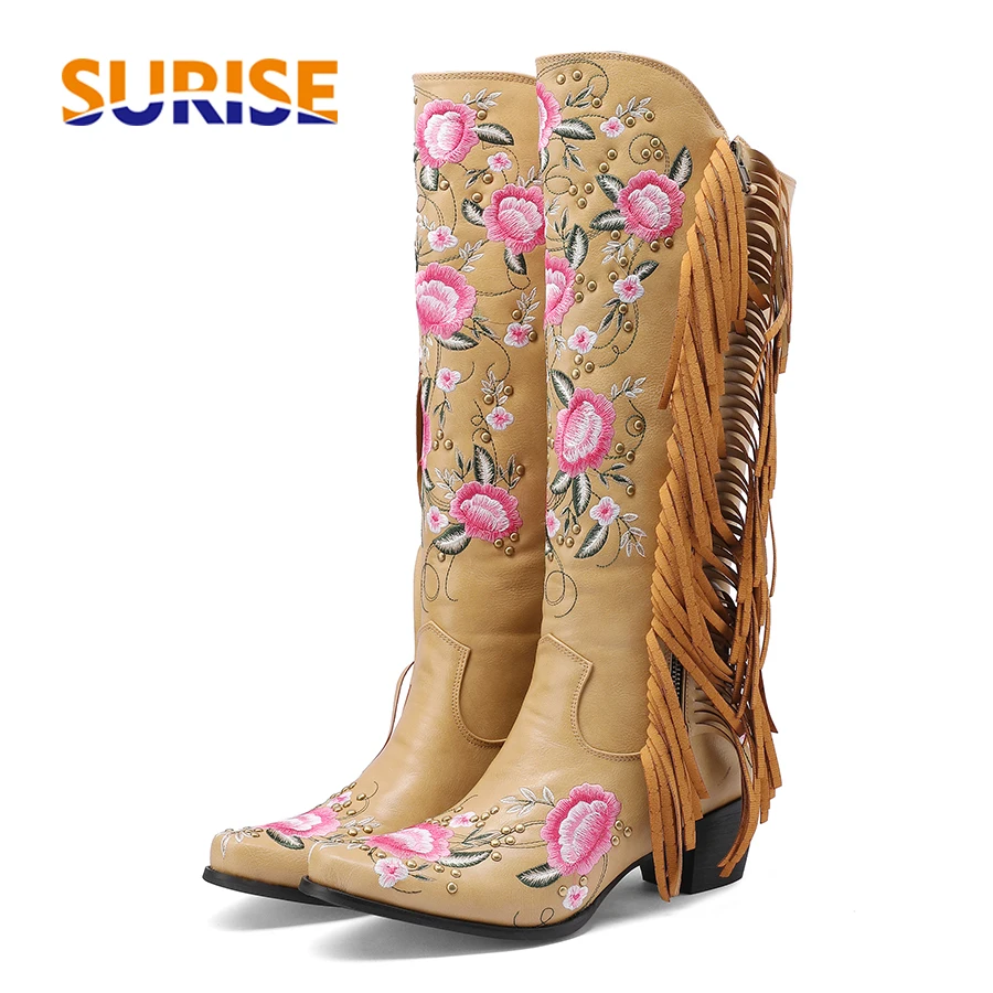 Moda Haft Kwiat Zachodnie buty – Ethnic Fashion Women recenzja i cena